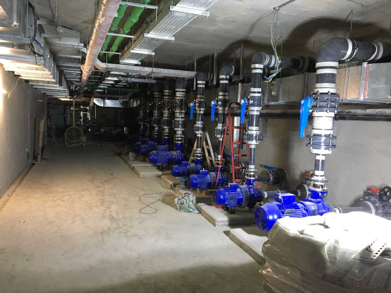Water pumps at Hilton Salwa Resort