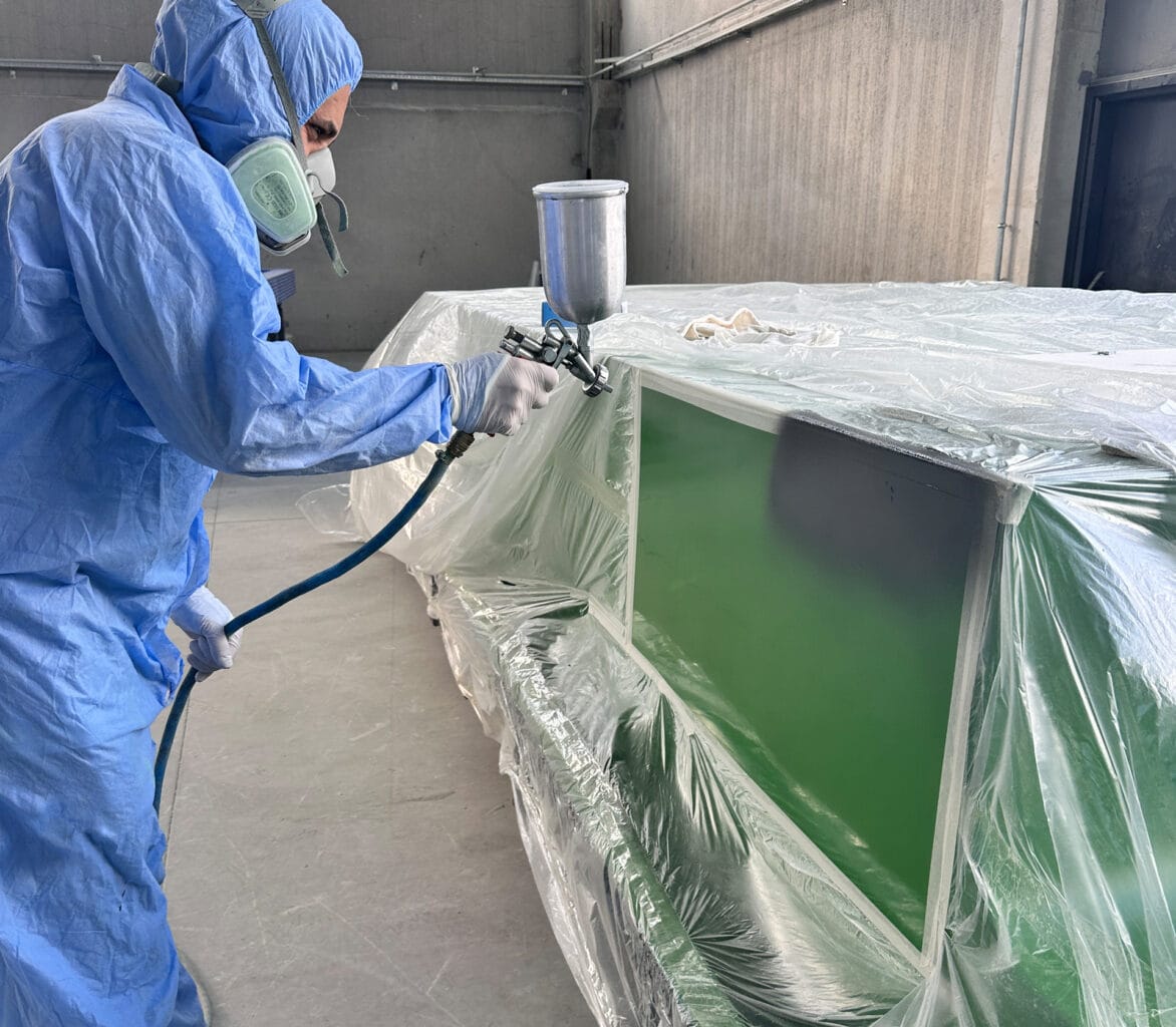 Gel coating on FRP Tank